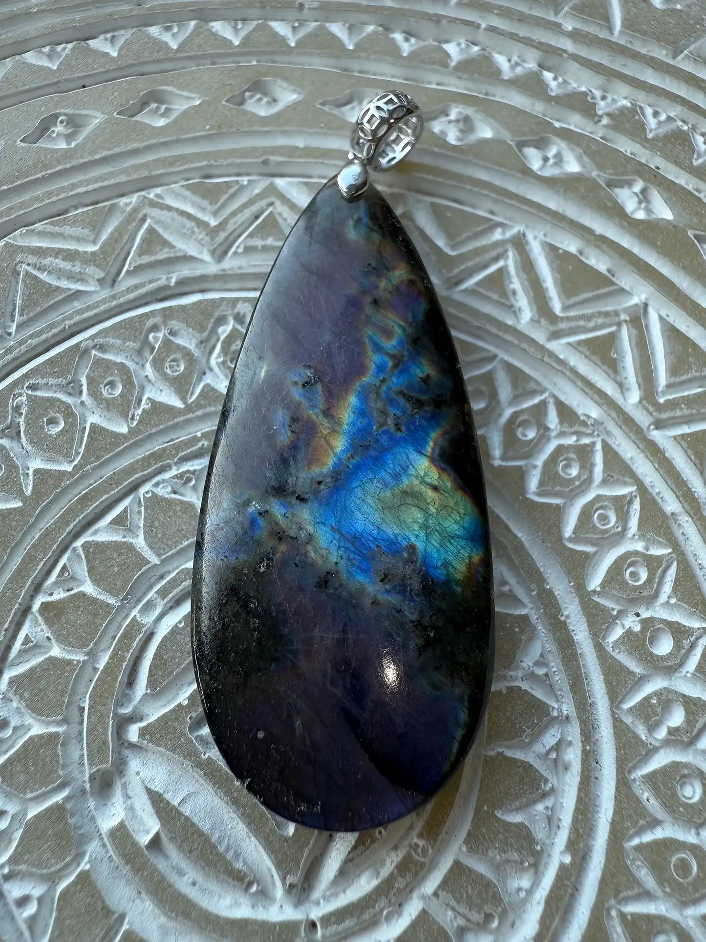 Long Teardrop Labradorite Pendant