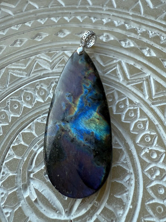 Long Teardrop Labradorite Pendant