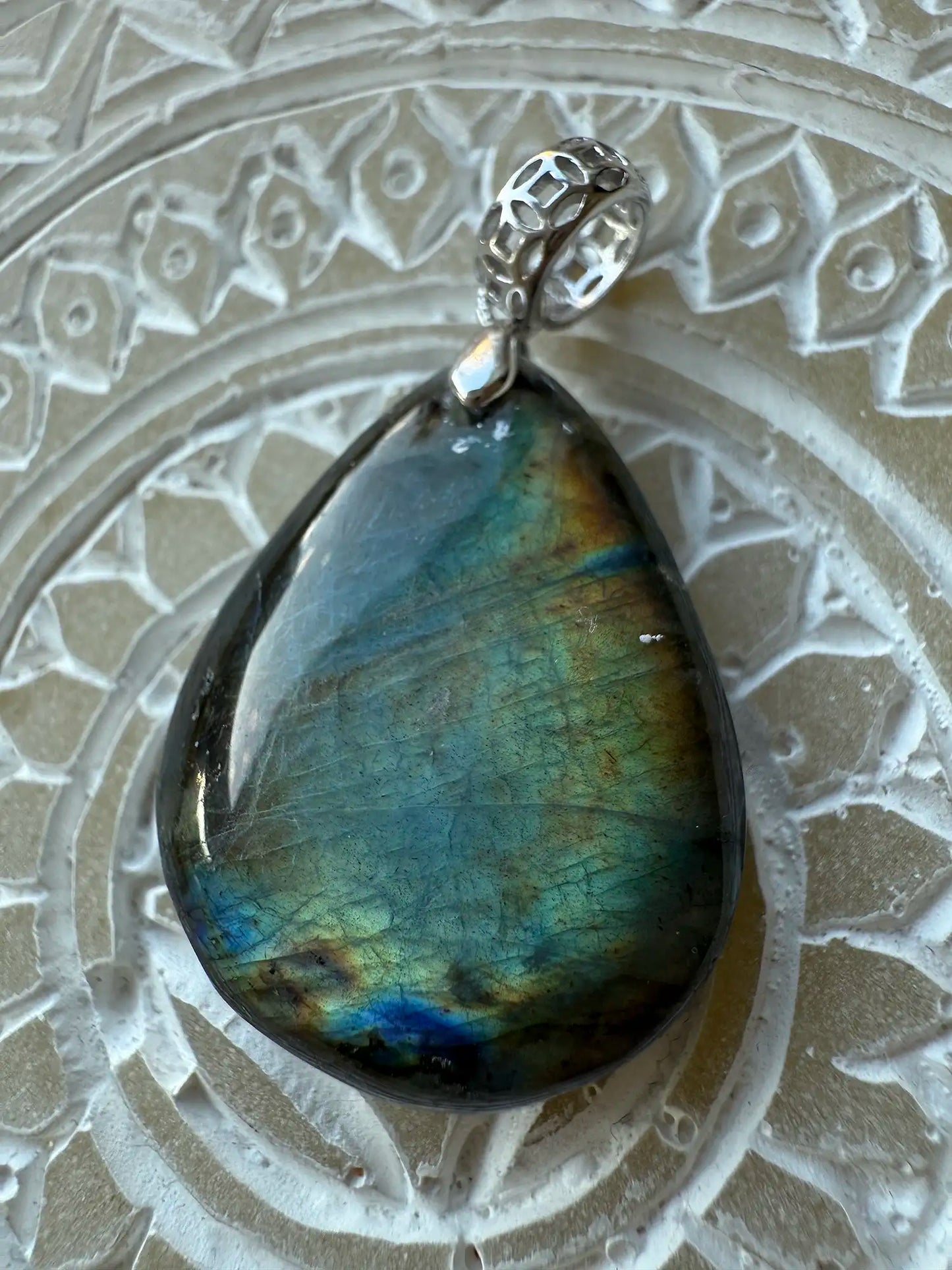 Short Teardrop Labradorite Pendant