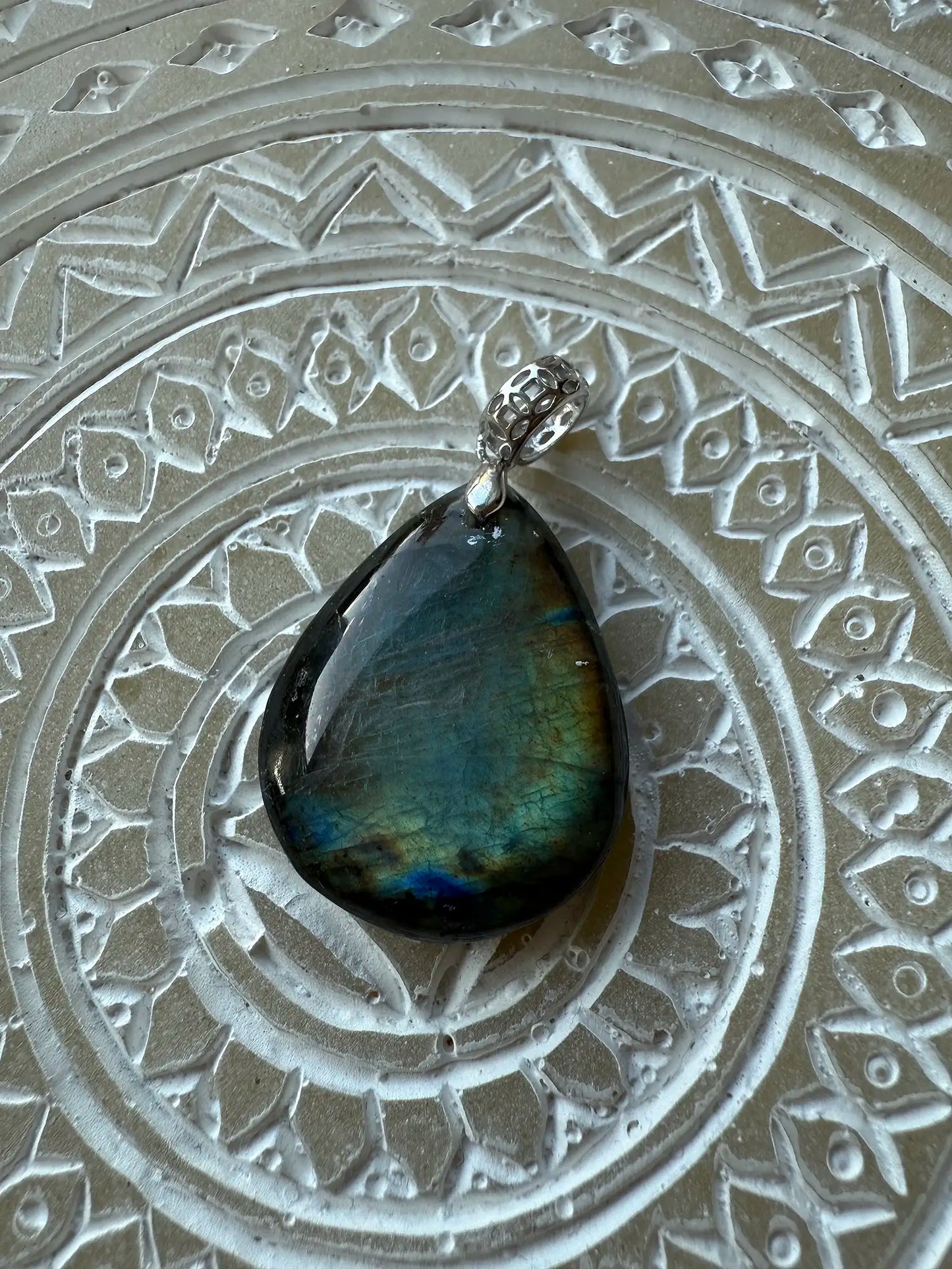 Short Teardrop Labradorite Pendant